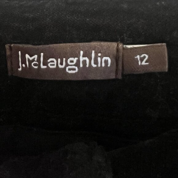 J McLaughlin Womens Velvet Jeans Black Size 12 Ankle Stretch High Rise Preppy - Picture 3 of 10